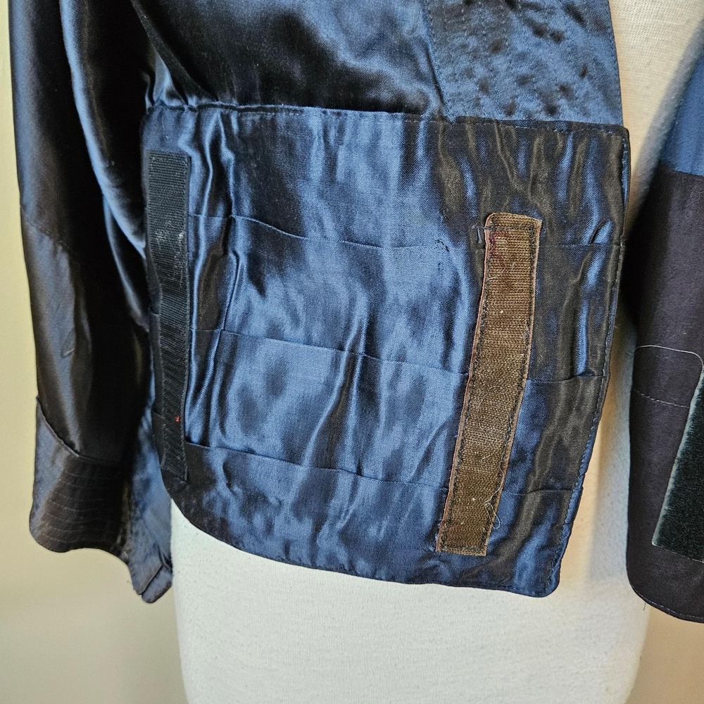 Japanese Style Vintage Satin Chenille Embroidered Kimono Sleeves Costume Top S/M - Picture 5 of 8